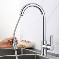 Bateria kuchenna z wyciąganą wylewką DELVANT SLIM CHROM - obrazek 12