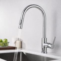 Bateria kuchenna z wyciąganą wylewką DELVANT SLIM CHROM - obrazek 3