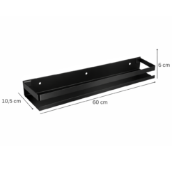 Półka łazienkowa wisząca pod prysznic DELVANT BANO CZARNA 60 cm - obrazek 7