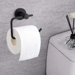 Uchwyt na papier toaletowy łazienkowy metalowy DELVANT ESVAN czarny - obrazek 5