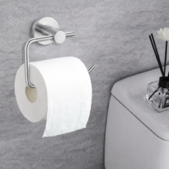 Uchwyt na papier toaletowy łazienkowy metalowy DELVANT ESVAN srebrny - obrazek 5