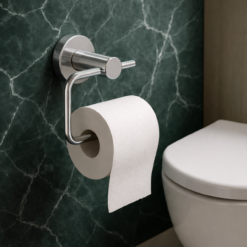 Uchwyt na papier toaletowy łazienkowy metalowy DELVANT ESVAN srebrny - obrazek 4