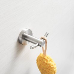 Wieszak łazienkowy na ręcznik haczyk ścienny podwójny DELVANT ESVAN srebrny - obrazek 14