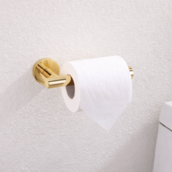 Uchwyt na papier toaletowy wieszak metalowy łazienkowy DELVANT ESVAN złoty połysk - obrazek 4