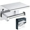 Uchwyt na papier toaletowy z półką metalowy DELVANT DUVO CHROM