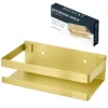 Półka łazienkowa wisząca pod prysznic kuchenna metalowa DELVANT BANO złota szczotkowana 20 cm