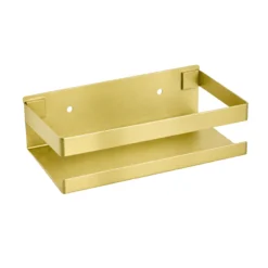 Półka łazienkowa wisząca pod prysznic kuchenna metalowa DELVANT BANO złota szczotkowana 20 cm