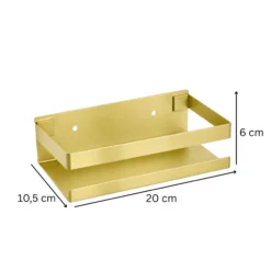 Półka łazienkowa wisząca pod prysznic kuchenna metalowa DELVANT BANO złota szczotkowana 20 cm