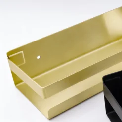 Półka łazienkowa wisząca pod prysznic kuchenna metalowa DELVANT BANO złota szczotkowana 30 cm