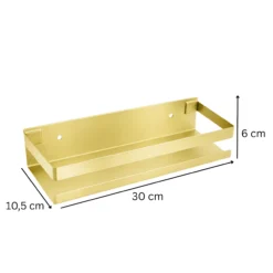 Półka łazienkowa wisząca pod prysznic kuchenna metalowa DELVANT BANO złota szczotkowana 30 cm