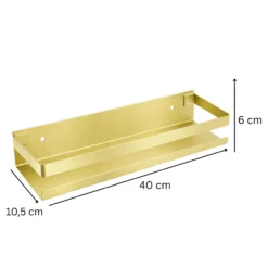 Półka łazienkowa wisząca pod prysznic kuchenna metalowa DELVANT BANO złota szczotkowana 40 cm