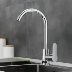 Bateria kuchenna stojąca do zlewu nablatowa kran 360° DELVANT SENTO chrom