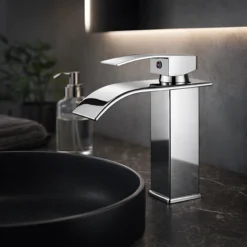 BATERIA UMYWALKOWA ŁAZIENKOWA KRAN NABLATOWA STOJĄCA STAL DELVANT HEA CHROM