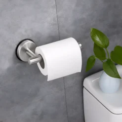 UCHWYT NA PAPIER TOALETOWY NA PRZYSSAWKĘ BEZ WIERCENIA DELVANT ESVAN SREBRO