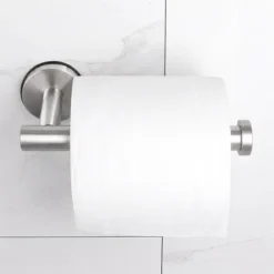 UCHWYT NA PAPIER TOALETOWY NA PRZYSSAWKĘ BEZ WIERCENIA DELVANT ESVAN SREBRO