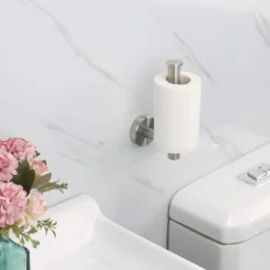 UCHWYT NA PAPIER TOALETOWY NA PRZYSSAWKĘ BEZ WIERCENIA DELVANT ESVAN SREBRO