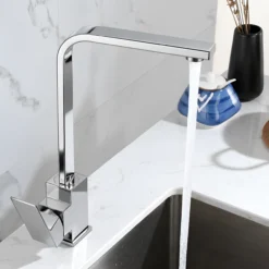 Bateria kuchenna stojąca wysoka nablatowa obrotowa DELVANT FLAT chrom