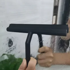 Ściągaczka do wody szyb prysznica silikonowa z uchwytem DELVANT SQUE czarna