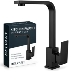 Bateria kuchenna stojąca wysoka nablatowa obrotowa DELVANT FLAT czarny mat